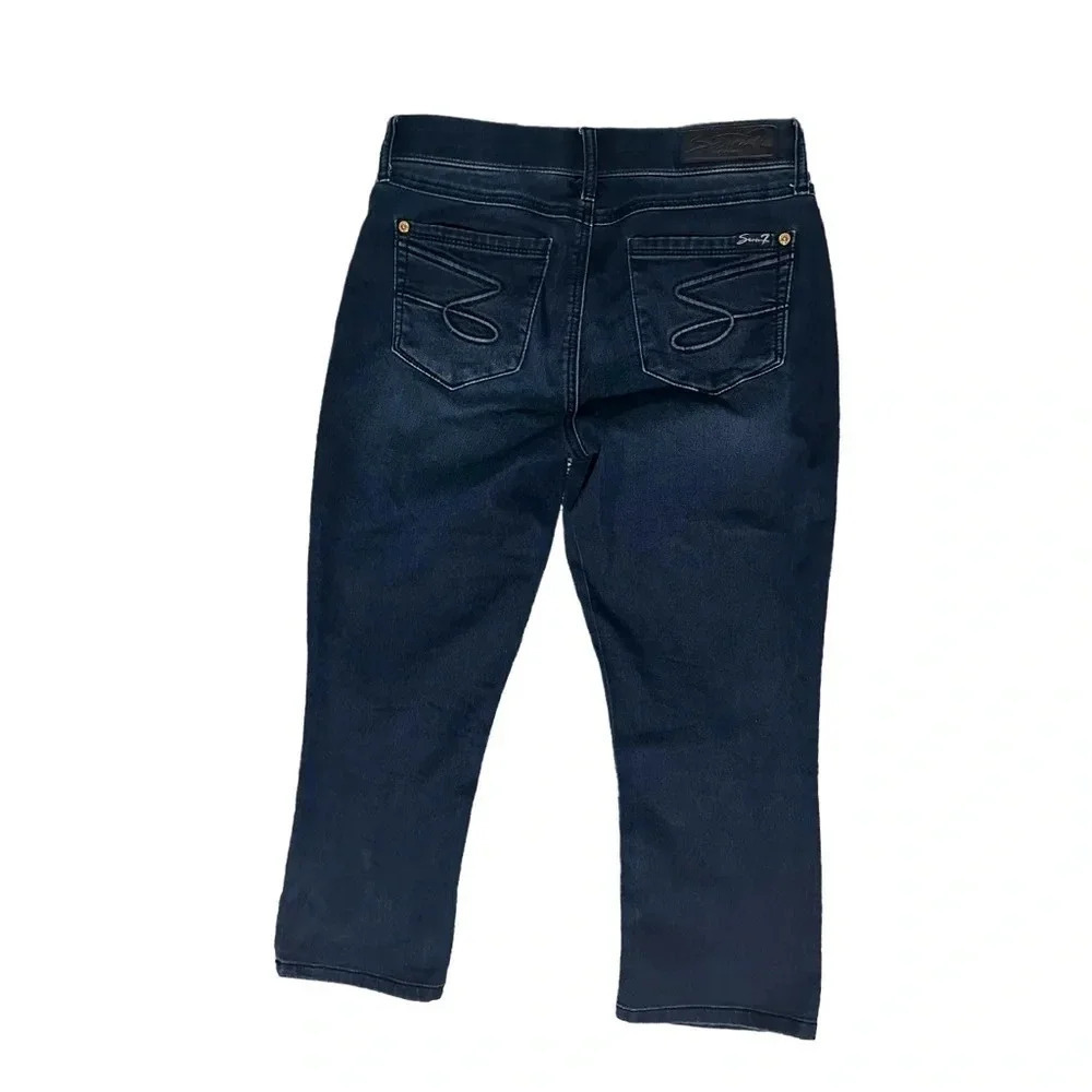 Seven7 Womens 6 Dark Blue Denim Jeans Cotton Blend - Picture 2 of 8